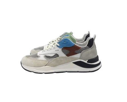 Sneaker in pelle e tessuto tecnico con lacci