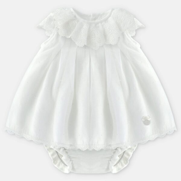 Vestito con colletto ricamato e coulotte