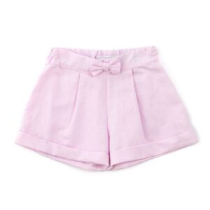 Short in misto lino con fiocchetto