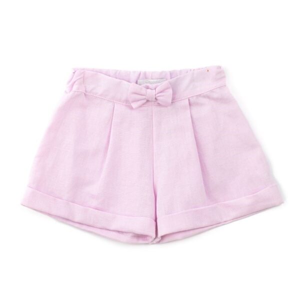 Short in misto lino con fiocchetto