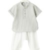 Completo camicia mezza manica a righe e bermuda
