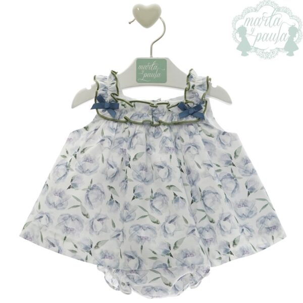Vestito fantasia fiori con giacchino in cotone