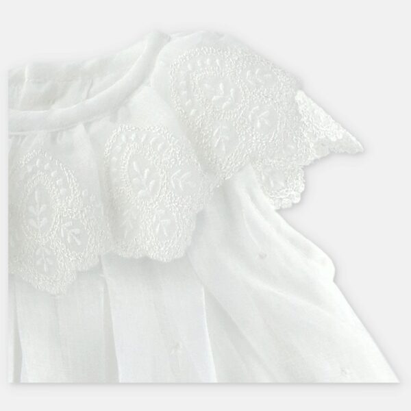 Vestito con colletto ricamato e coulotte