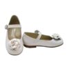 Ballerina in pelle con fiore e fibbia