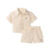 Completo camicia e bermuda in misto lino