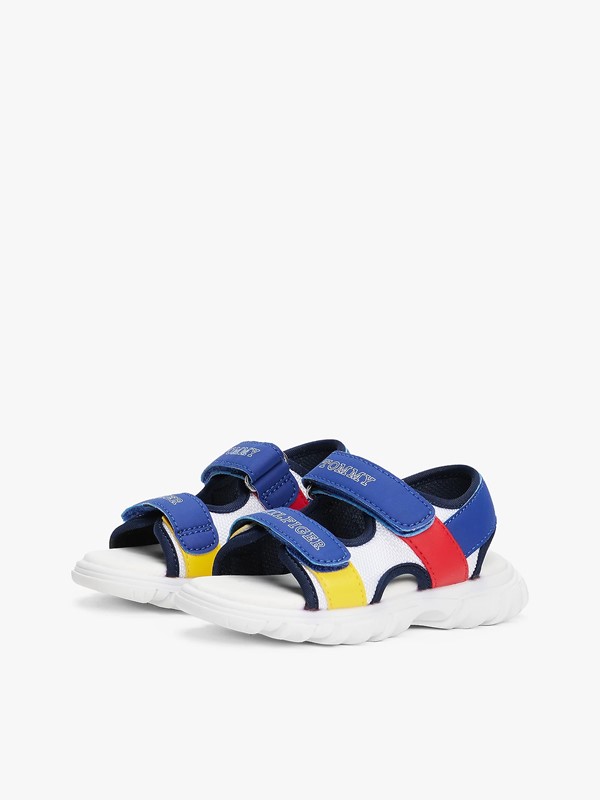 Sandalo multicolor con doppio velcro