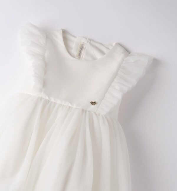 Vestito in tulle con volant alle maniche