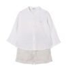 Completo camicia e bermuda a righe