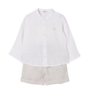 Completo camicia e bermuda a righe