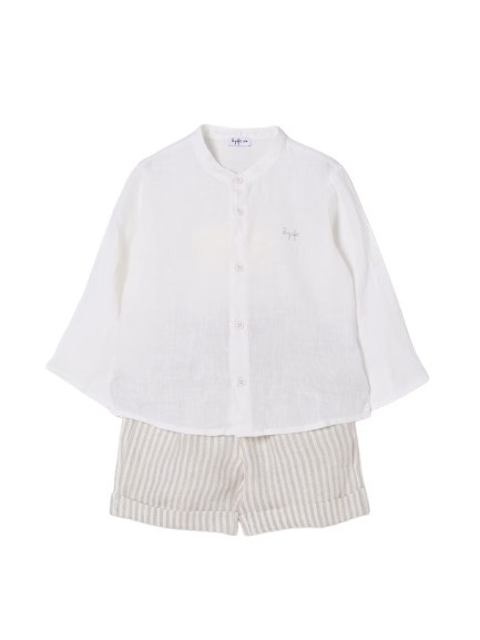 Completo camicia e bermuda a righe