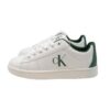 Sneaker in pelle con lacci e riporti a contrasto