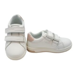Sneaker in pelle con doppio velcro