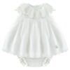 Vestito con colletto ricamato e coulotte