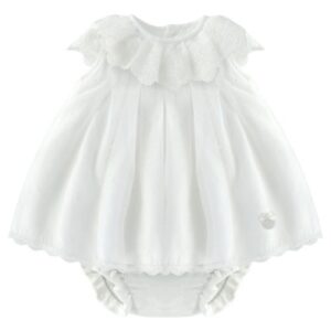 Vestito con colletto ricamato e coulotte