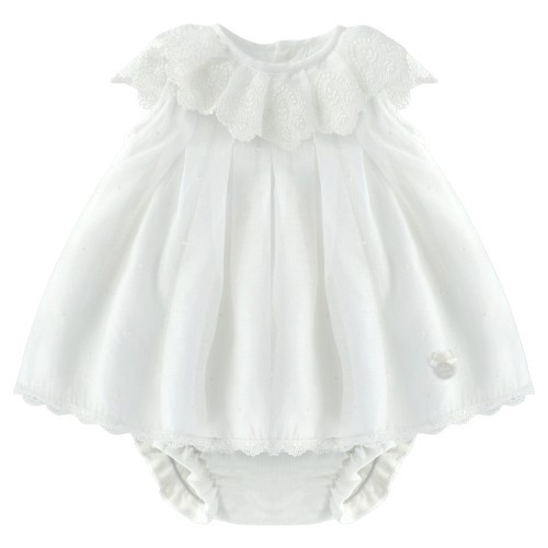 Vestito con colletto ricamato e coulotte