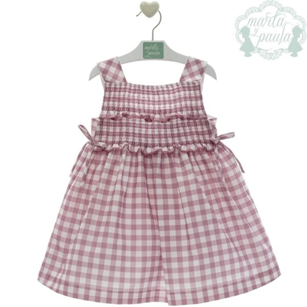 Vestito a quadri con punto smock