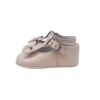 Scarpa culla in pelle con fiocco e fibbia