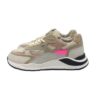 Sneaker in pelle e tessuto tecnico con lacci