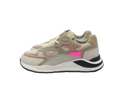Sneaker in pelle e tessuto tecnico con lacci
