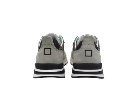 Sneaker in pelle e tessuto tecnico con lacci