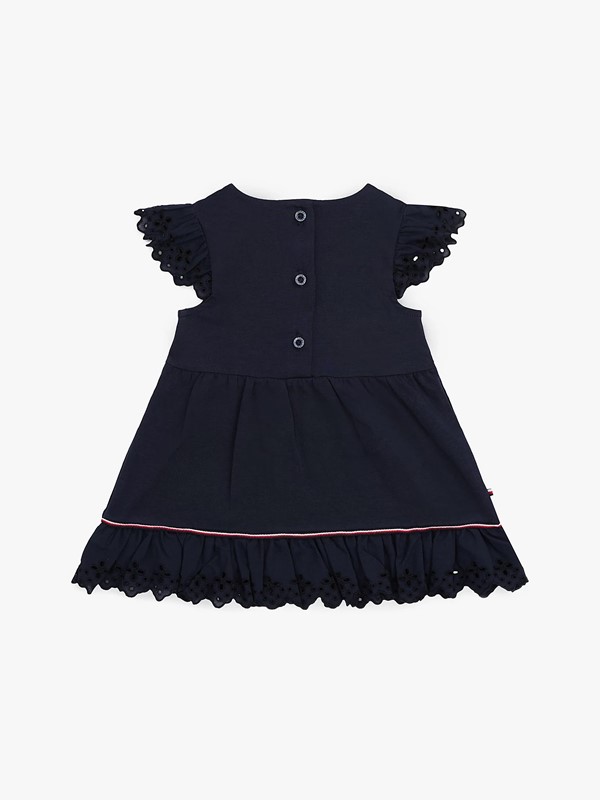 Vestito con dettagli in sangallo