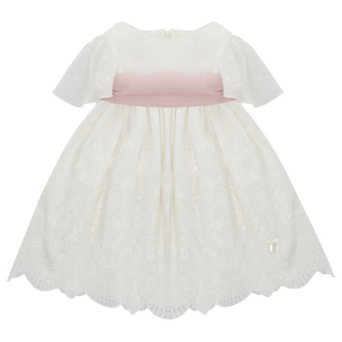 Vestito con maniche in pizzo e ricami