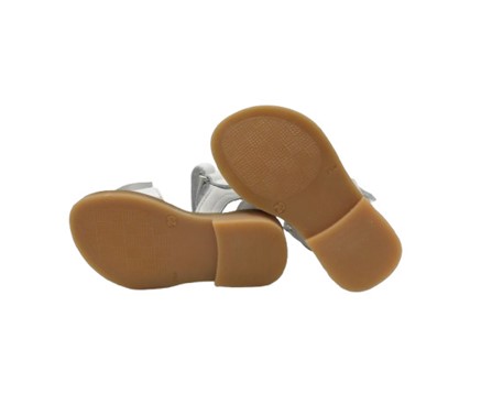 Sandalo primo passo in pelle con doppio velcro e fiocco