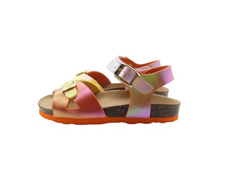Sandalo in pelle con doppia fibbia