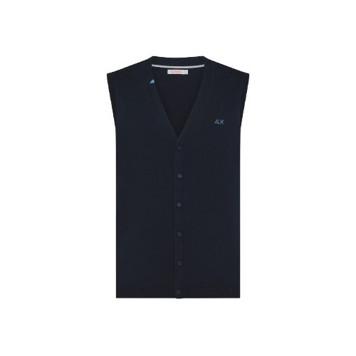 Gilet in cotone con ricamo logo