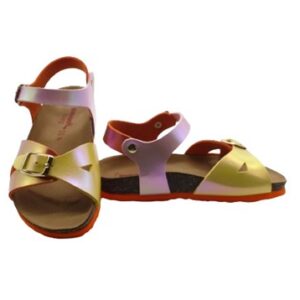 Sandalo in pelle con doppia fibbia