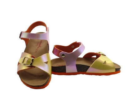 Sandalo in pelle con doppia fibbia