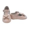 Scarpa culla in pelle con fiocco e fibbia