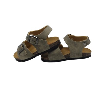 Sandalo in pelle con doppia fibbia