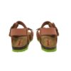 Sandalo in pelle con doppio velcro con margherite