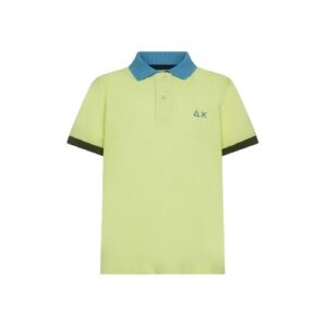 T-shirt polo con colletto a contrasto e ricamo logo