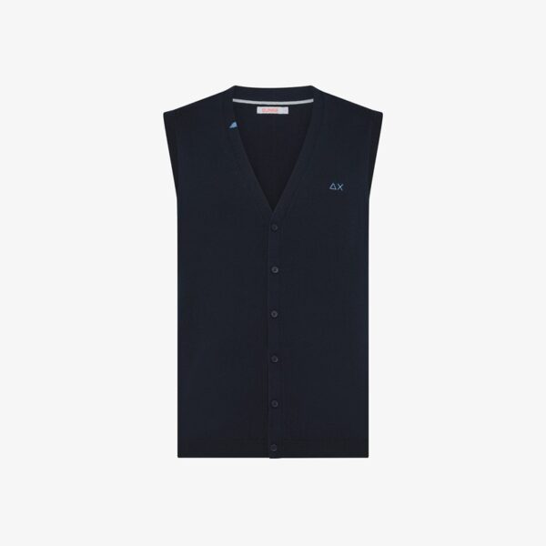 Gilet in cotone con ricamo logo