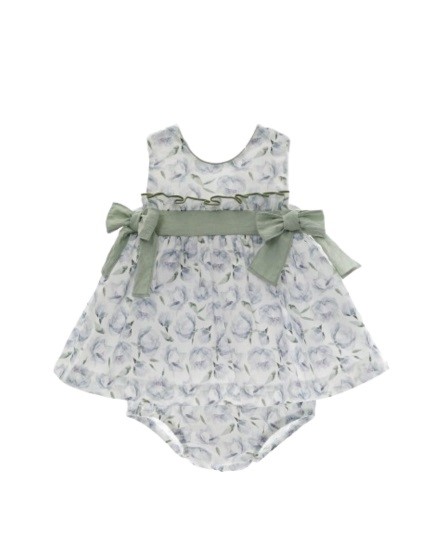 Vestito fantasia fiori con giacchettino in cotone
