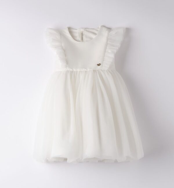 Vestito in tulle con volant alle maniche