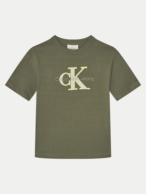 T-shirt mezza manica con ricamo logo