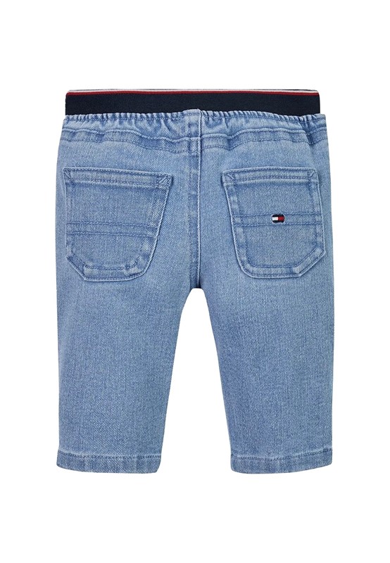 Pantalone denim con elastico in vita