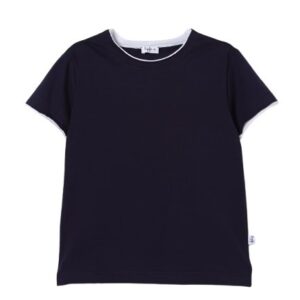 T-shirt mezza manica con bordi a contrasto