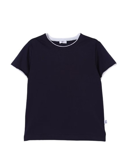 T-shirt mezza manica con bordi a contrasto