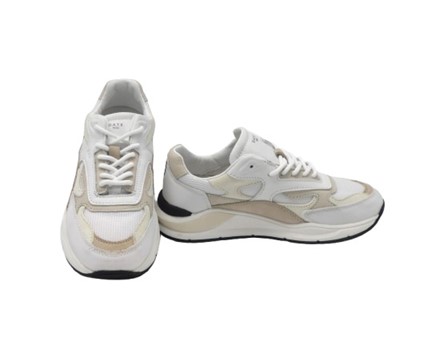 Sneaker in pelle e tessuto tecnico con lacci