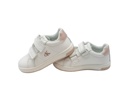 Sneaker in pelle con doppio velcro