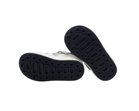 Sneaker primo passo in pelle con lacci e zip