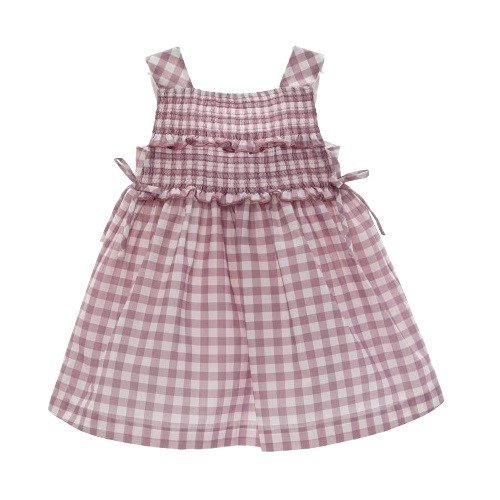 Vestito a quadri con punto smock