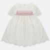 Vestito con maniche in pizzo e ricami