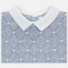 Completo maglia con rombi traforati e pois e pantalone