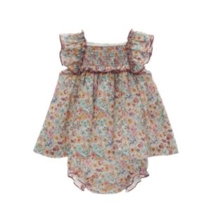 Vestito fantasia floreale con mutandina e giacchino