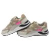 Sneaker in pelle e tessuto tecnico con lacci